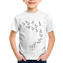 Camiseta Infantil Aviões de Papel - Foca na Moda