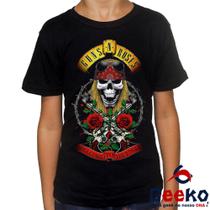 Camiseta Infantil Axl Rose 100% Algodão Welcome to the Jungle Guns N Roses Geeko