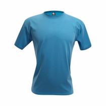 Camiseta Infantil Azul Turquesa Algodão Penteado Fio 30.1 Premium