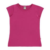 Camiseta infantil baby look rosa liso