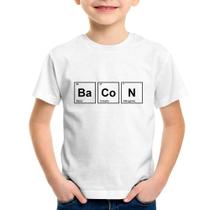 Camiseta Infantil Bacon Tabela Periódica - Foca na Moda