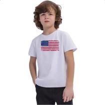 Camiseta Infantil Bandeira USA Grunge Vintage