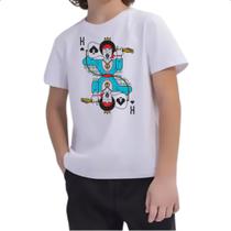 Camiseta Infantil Baralho Rei Jimi Hendrix Camiseta Infantil Baralho Rei Jimi Hendrix