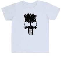 Camiseta Infantil Bart Punisher Justiceiro Simbolo