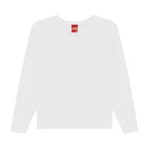 Camiseta Infantil Básica Meninos Manga Longa Branca em Meia Malha Camiseta Infantil Básica Meninos Manga Longa Branca em Meia Malha
