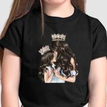 Camiseta Infantil Básica T-shirt Algodão Coroa Rainha - Infantil