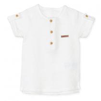 Camiseta Infantil Bata Malha Bubble Manga Curta Branca Charpey Menino