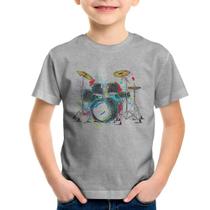 Camiseta Infantil Bateria Arte - Foca na Moda