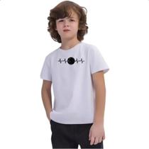 Camiseta Infantil Batimento cardiaco planeta terra