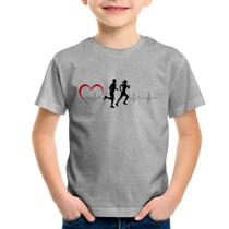 Camiseta Infantil Batimentos Cardíacos Corrida Coração - Foca na Moda