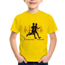 Camiseta Infantil Batimentos Cardíacos Corrida - Foca na Moda