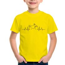 Camiseta Infantil Batimentos Cardíacos Moto Trail - Foca na Moda