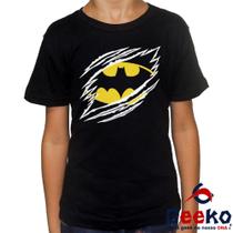Camiseta Infantil Batman 100% Algodão Bat Man Geeko