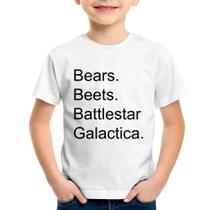 Camiseta Infantil Bears. Beets. Battlestar Galactica. - Foca na Moda