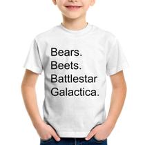 Camiseta Infantil Bears. Beets. Battlestar Galactica. - Foca na Moda
