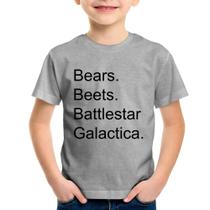 Camiseta Infantil Bears. Beets. Battlestar Galactica. - Foca na Moda