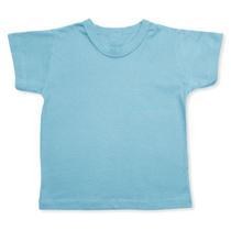 Camiseta Infantil Bebe Manga Curta P ao G Malha Azul Lisa Básica 100% Algodao Menino Baby Deluxe