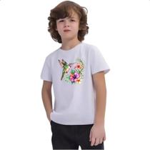 Camiseta Infantil Beija flor na flor