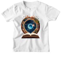 Camiseta Infantil Biblia livro conhecimento universal