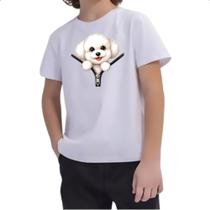 Camiseta Infantil Bichon Frise no Ziper Camiseta Infantil Bichon Frise no Ziper