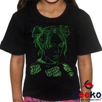 Camiseta Infantil Billie Eilish 100% Algodão Geeko
