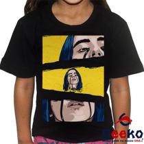 Camiseta Infantil Billie Eilish 100% Algodão Geeko