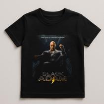 Camiseta Infantil Black Adam Marvel 100% Algodão Camiseta Infantil Black Adam Marvel 100% Algodão