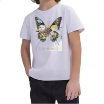 Camiseta Infantil Borboleta Mecanica Interna Cyberpunk