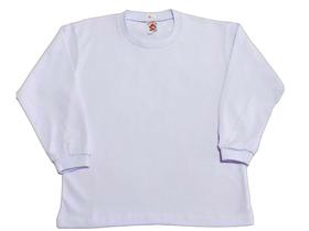 Camiseta Infantil Branca Manga Longa 100% Algodão - Tamanho 10 ao 16