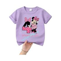 Camiseta Infantil Branca Rosa Minnie Mouse Disney Base Tee, Camiseta De Verão Macia De Manga Curta Camiseta Infantil Branca Rosa Minnie Mouse Disney Base Tee, Camiseta De Verão Macia De Manga Curta