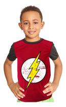 Camiseta Infantil Brasão The Flash Raio Do Flash Ref:510 - smoke