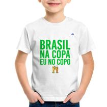 Camiseta Infantil Brasil na Copa eu no copo - Foca na Moda