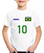 Camiseta infantil Brasil personalizado com nome copa blusa - Mago das Camisas
