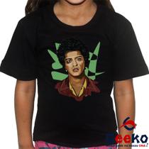 Camiseta Infantil Bruno Mars 100% Algodão Live in Brazil 2024 Bruninho Brasil Geeko 02