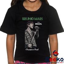 Camiseta Infantil Bruno Mars 100% Algodão Live in Brazil 2024 Bruninho Brasil Geeko 08