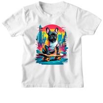 Camiseta Infantil Bulldog skatista color urbano