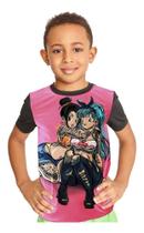 Camiseta Infantil Bulma Chi Chi Dragon Ball Ref:834 Camiseta Infantil Bulma Chi Chi Dragon Ball Ref:834