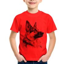 Camiseta Infantil Cachorro Pastor Alemão - Foca na Moda