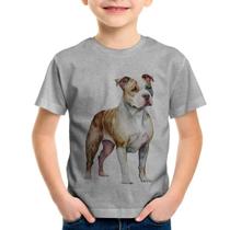 Camiseta Infantil Cachorro Pitbull - Foca na Moda