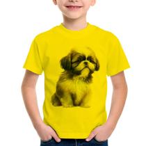 Camiseta Infantil Cachorro Shih Tzu Filhote - Foca na Moda