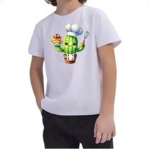Camiseta Infantil Cacto cozinheiro Camiseta Infantil Cacto cozinheiro