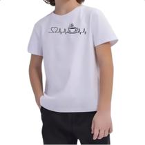 Camiseta Infantil Cafe batimento cardiaco Camiseta Infantil Cafe batimento cardiaco