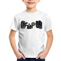 Camiseta Infantil Câmeras Vintage - Foca na Moda