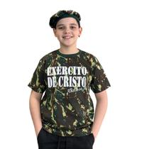 Camiseta Infantil Camuflada Exercito de Cristo