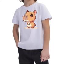 Camiseta Infantil Capivara Chibi Camiseta Infantil Capivara Chibi