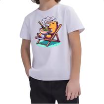 Camiseta Infantil Capivara ferias comendo lamen Camiseta Infantil Capivara ferias comendo lamen