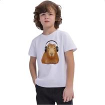 Camiseta Infantil Capivara headfone