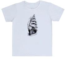 Camiseta Infantil Caravela desenhada a lapis