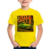 Camiseta Infantil Carro retrô na cidade - Foca na Moda