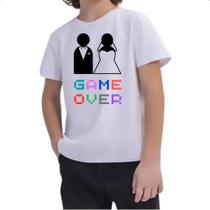 Camiseta Infantil Casamento Game Over Camiseta Infantil Casamento Game Over